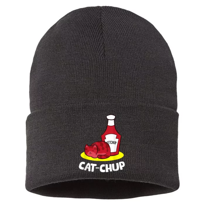 Ketchup CatChup Funny Ketchup Sustainable Knit Beanie