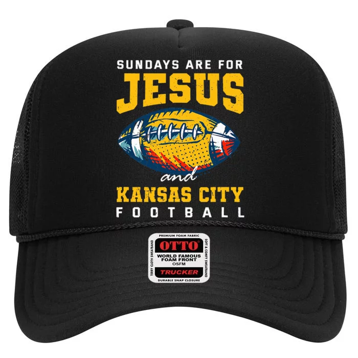 Kansas City Football Missouri Sundays A Game Day High Crown Mesh Trucker Hat