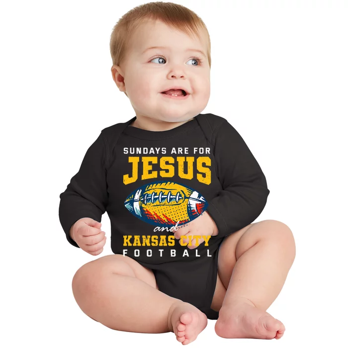 Kansas City Football Missouri Sundays A Game Day Baby Long Sleeve Bodysuit