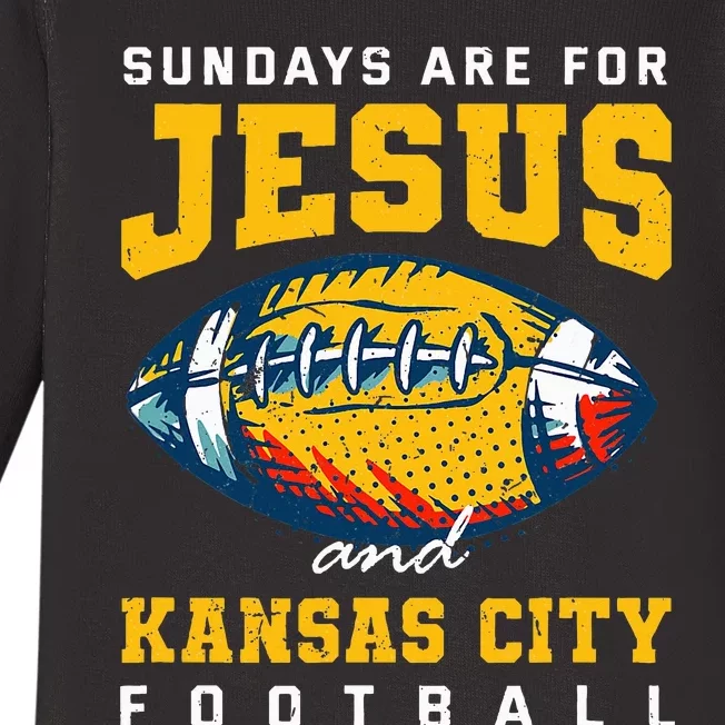 Kansas City Football Missouri Sundays A Game Day Baby Long Sleeve Bodysuit