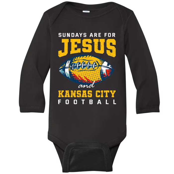 Kansas City Football Missouri Sundays A Game Day Baby Long Sleeve Bodysuit