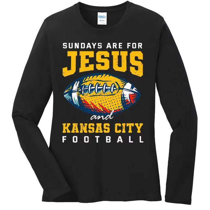 Kansas City Football Missouri Sundays A Game Day Ladies Long Sleeve Shirt