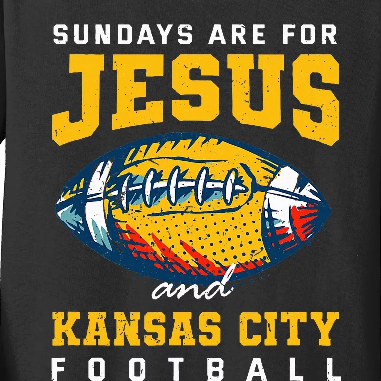 Kansas City Football Missouri Sundays A Game Day Kids Long Sleeve Shirt