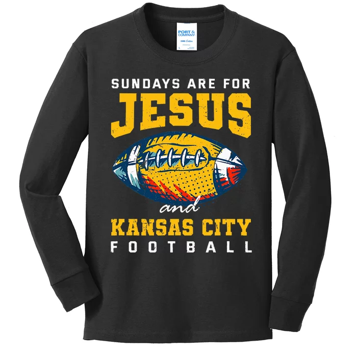 Kansas City Football Missouri Sundays A Game Day Kids Long Sleeve Shirt