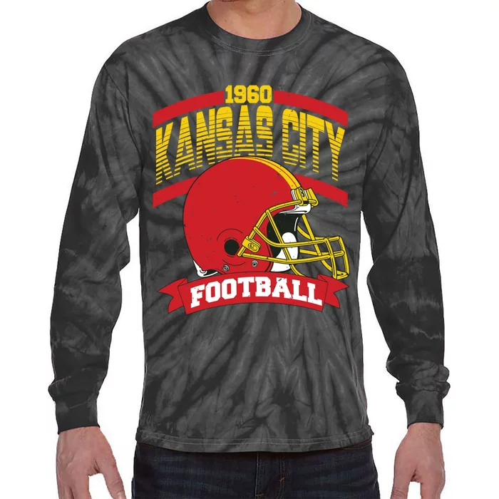 Kansas City Football Team Suppoter Tie-Dye Long Sleeve Shirt