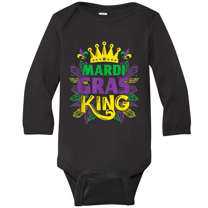 King Costumes Funny Mardi Gras Carnival Baby Long Sleeve Bodysuit