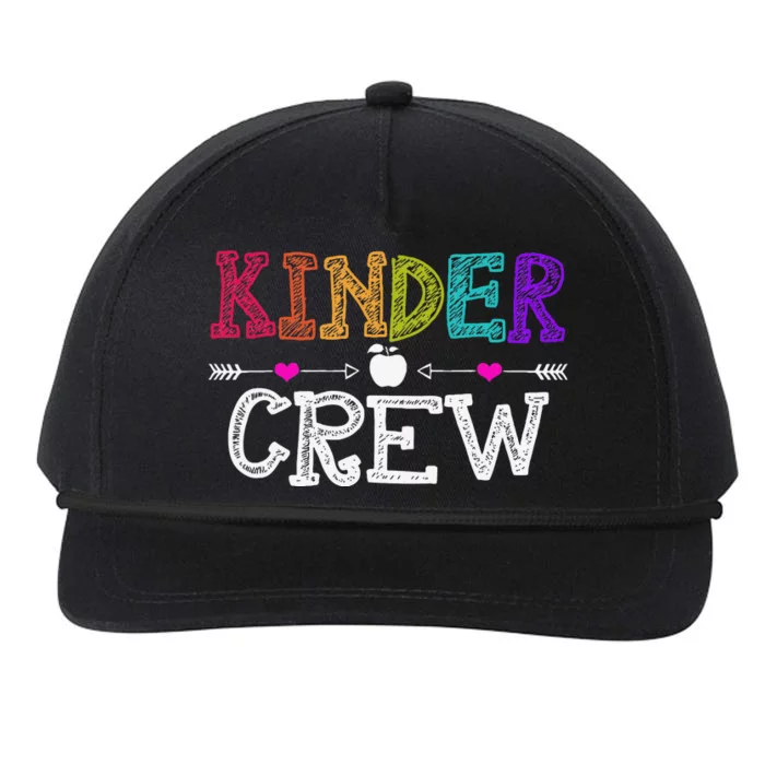 Kinder Crew Funny Kindergarten Teacher 1st Day Of School Snapback Five-Panel Rope Hat