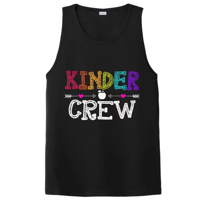 Kinder Crew Funny Kindergarten Teacher 1st Day Of School Performance Tank