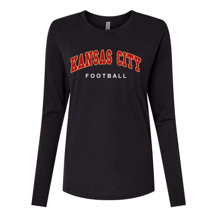 Kansas City Football Womens Cotton Relaxed Long Sleeve T-Shirt