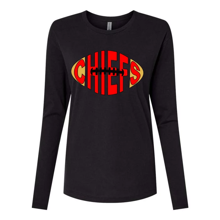 Kansas City Football Logo Fan KC Womens Cotton Relaxed Long Sleeve T-Shirt