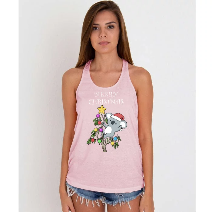 Koala Christmas Gift Women's Knotted Racerback Tank