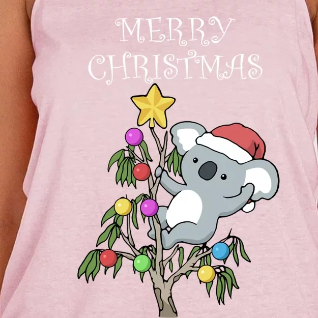 Koala Christmas Gift Women's Knotted Racerback Tank