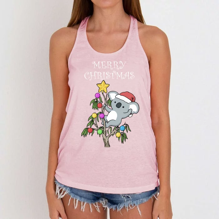 Koala Christmas Gift Women's Knotted Racerback Tank