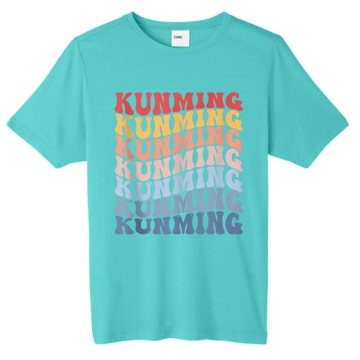 Kunming City Groovy Retro ChromaSoft Performance T-Shirt