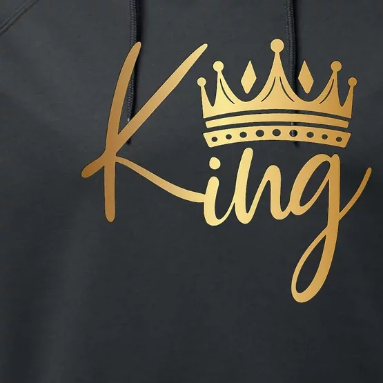 King Crown Gold funny birthday Performance Fleece Hoodie