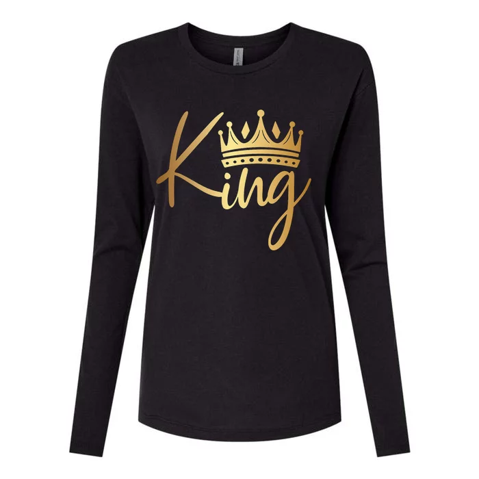 King Crown Gold funny birthday Womens Cotton Relaxed Long Sleeve T-Shirt