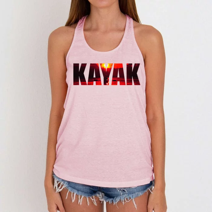 Kayak Cute Gift Women's Knotted Racerback Tank