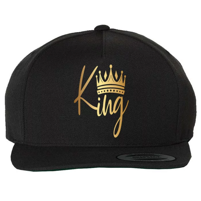 King Crown Gold Wool Snapback Cap