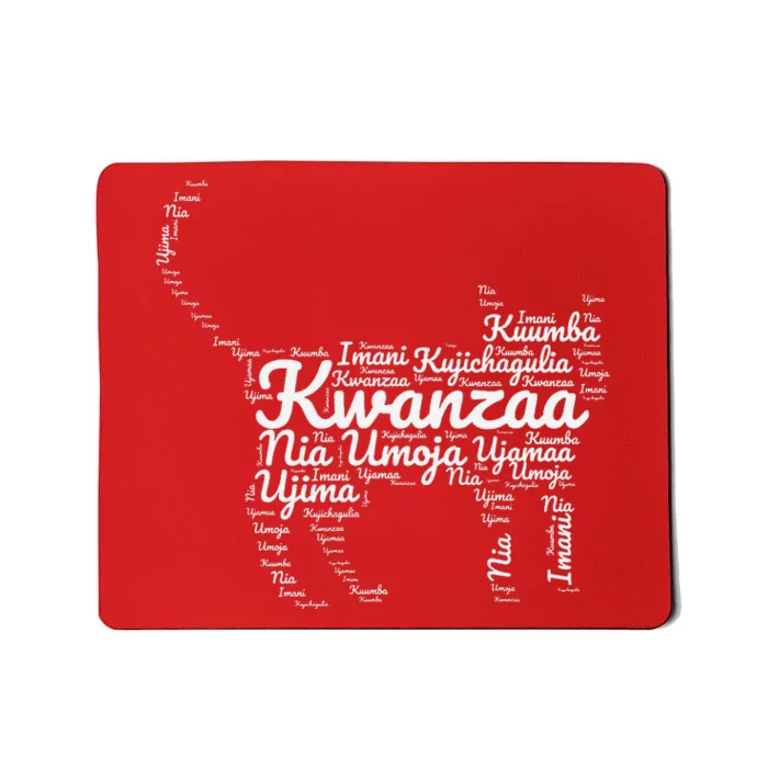 Kwanzaa Cat Graphic 7 Principles African American Holiday Mousepad