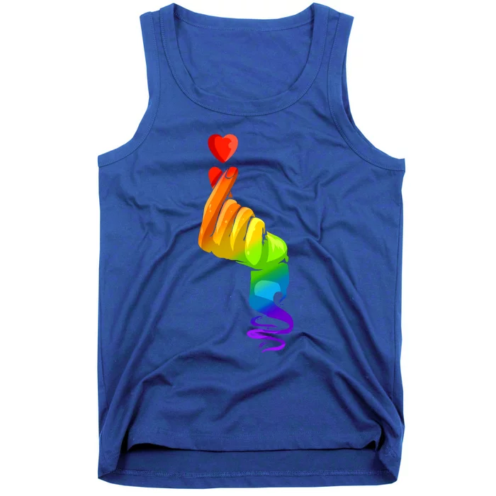 Kpop Colorful Hand Finger Heart Lgbtq Pride Month Gift Tank Top