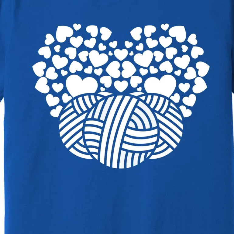 Knit Crocheter Heart Yarn Knitter Crocheting Lover Knitting Gift Premium T-Shirt