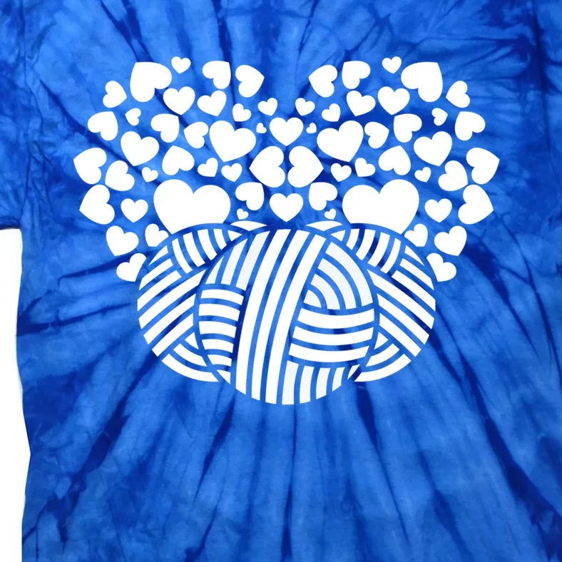 Knit Crocheter Heart Yarn Knitter Crocheting Lover Knitting Gift Tie-Dye T-Shirt