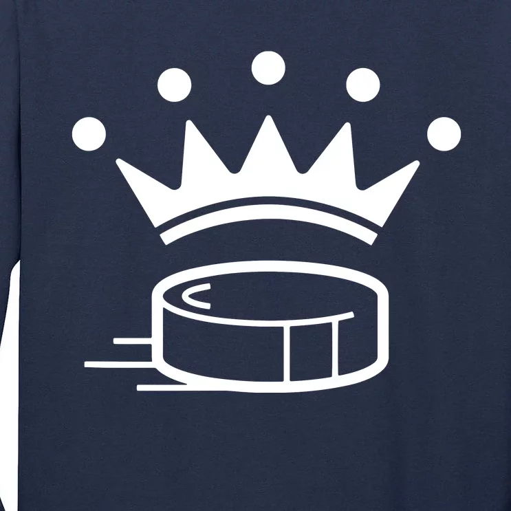 King Crown Hockey Puck Funny For Player Coach Fan Tall Long Sleeve T-Shirt