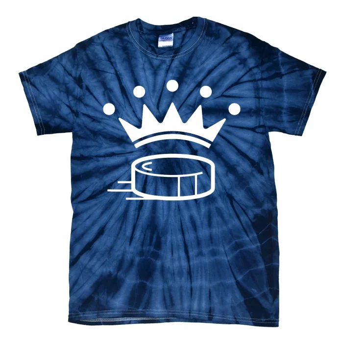 King Crown Hockey Puck Funny For Player Coach Fan Tie-Dye T-Shirt