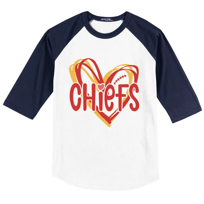 Kansas City Heart Kansas Football Kansas Lover Fan Baseball Sleeve Shirt