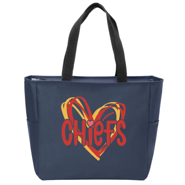 Kansas City Heart Kansas Football Kansas Lover Fan Zip Tote Bag