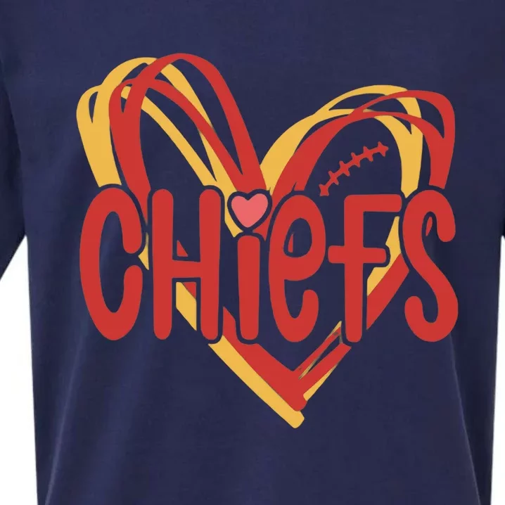 Kansas City Heart Kansas Football Kansas Lover Fan Sueded Cloud Jersey T-Shirt