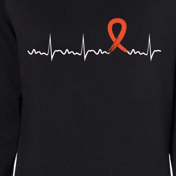 Kidney Cancer Heartbeat Kidney Cancer Awareness Ribbon Gift Womens California Wash Sweatshirt