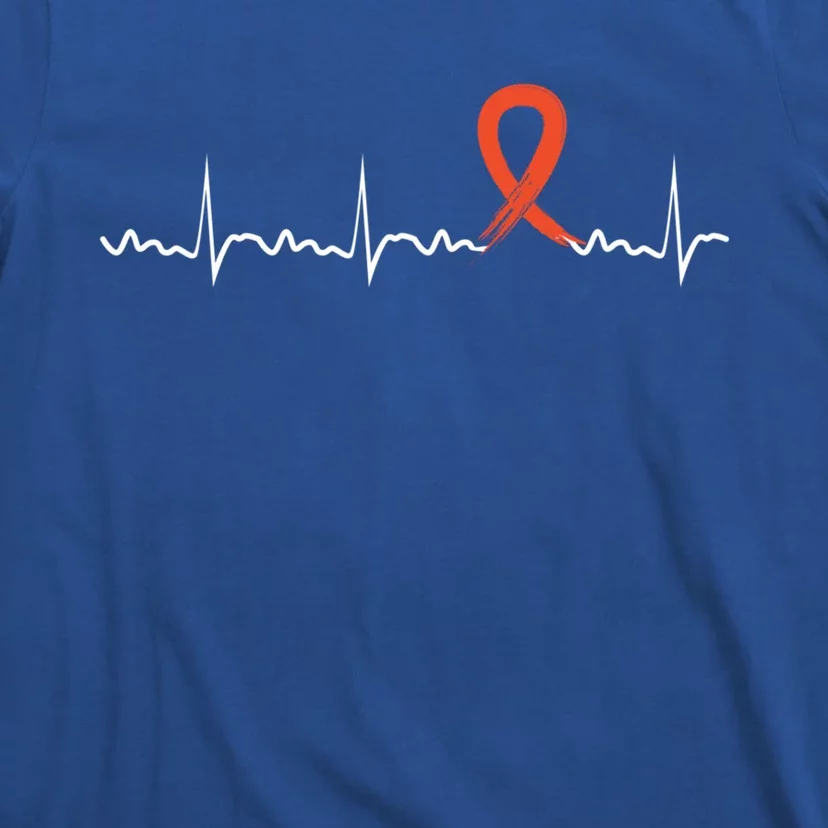 Kidney Cancer Heartbeat Kidney Cancer Awareness Ribbon Gift T-Shirt