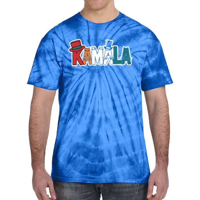 Kamala Cats Hats Fun Personalized Name Gift Tie-Dye T-Shirt