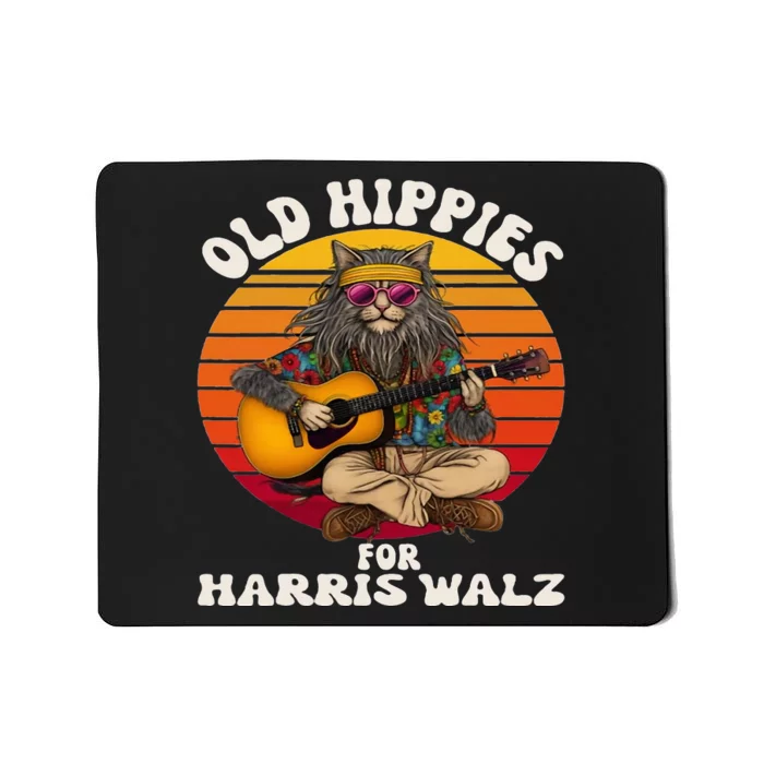 Kamala Cat Hippie Old Hippies For Harris Mousepad