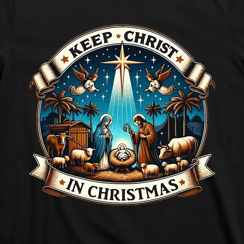 Keep Christ In Christmas  Nativity Scene T-Shirt