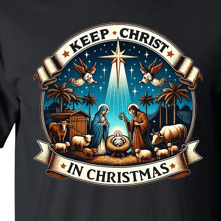 Keep Christ In Christmas  Nativity Scene Tall T-Shirt