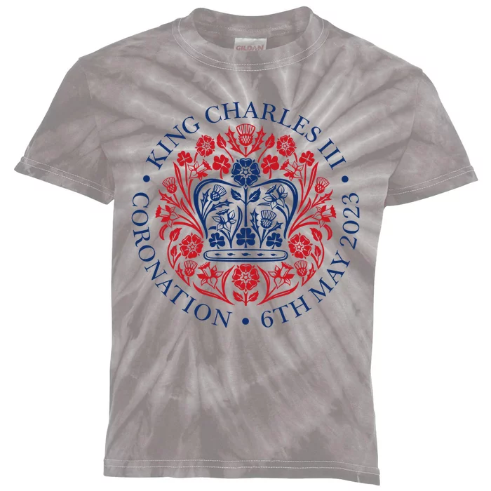 King Charles III Coronation 2023 Kids Tie-Dye T-Shirt