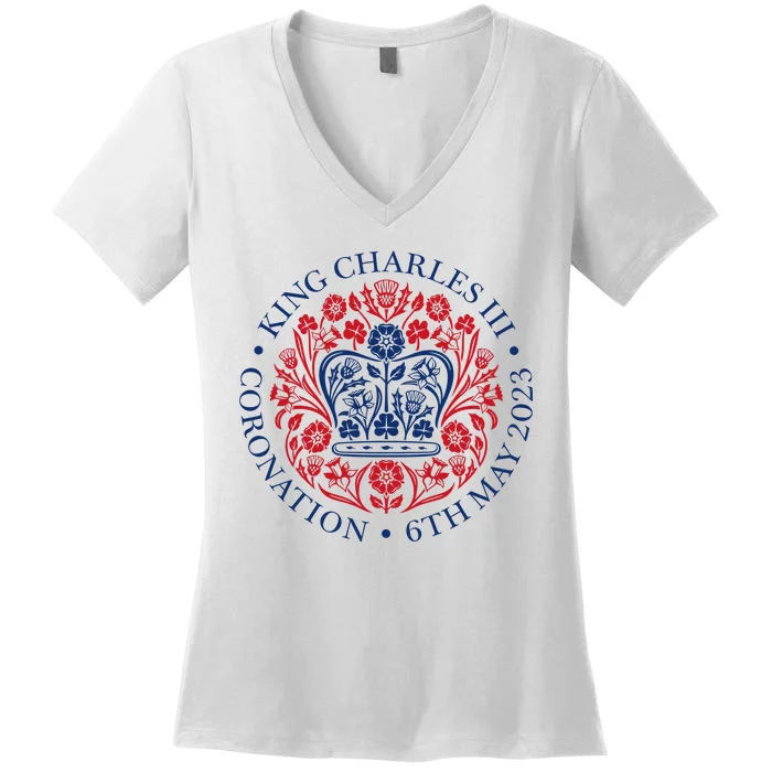 King Charles III Coronation 2023 Women's V-Neck T-Shirt