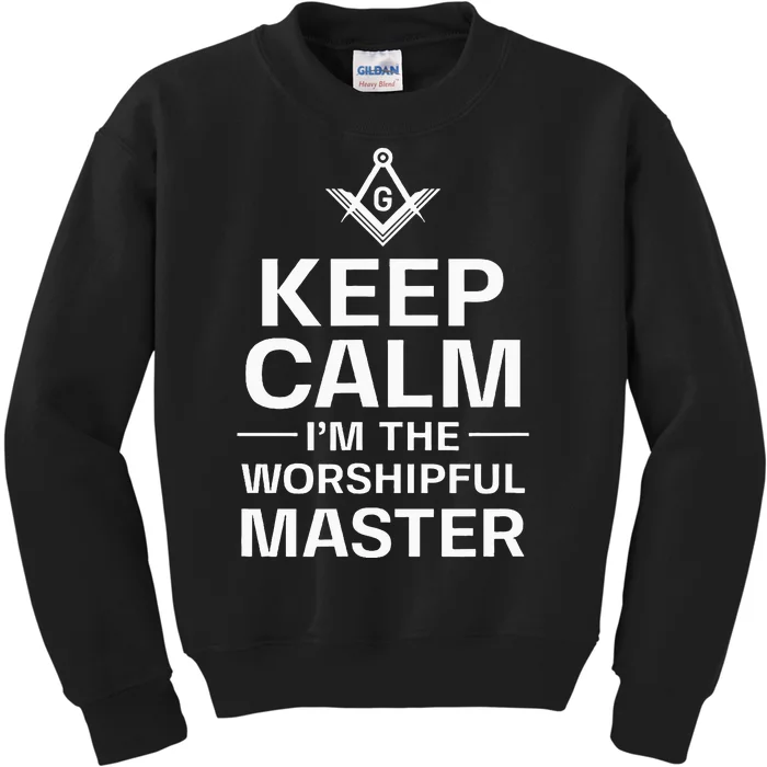 Keep Calm IM The Worshipful Master Freemason Officer Kids Sweatshirt