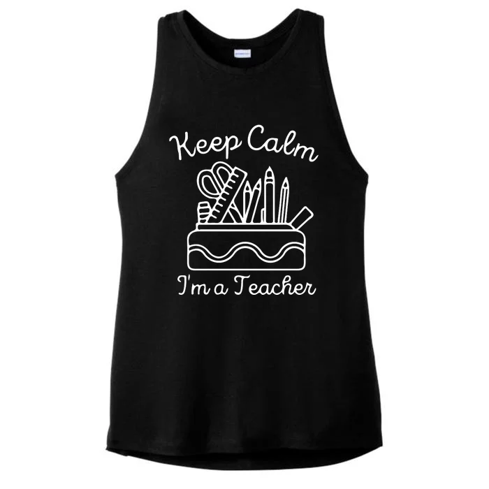 Keep Calm Im A Teacher Back To School Gift Ladies Tri-Blend Wicking Tank