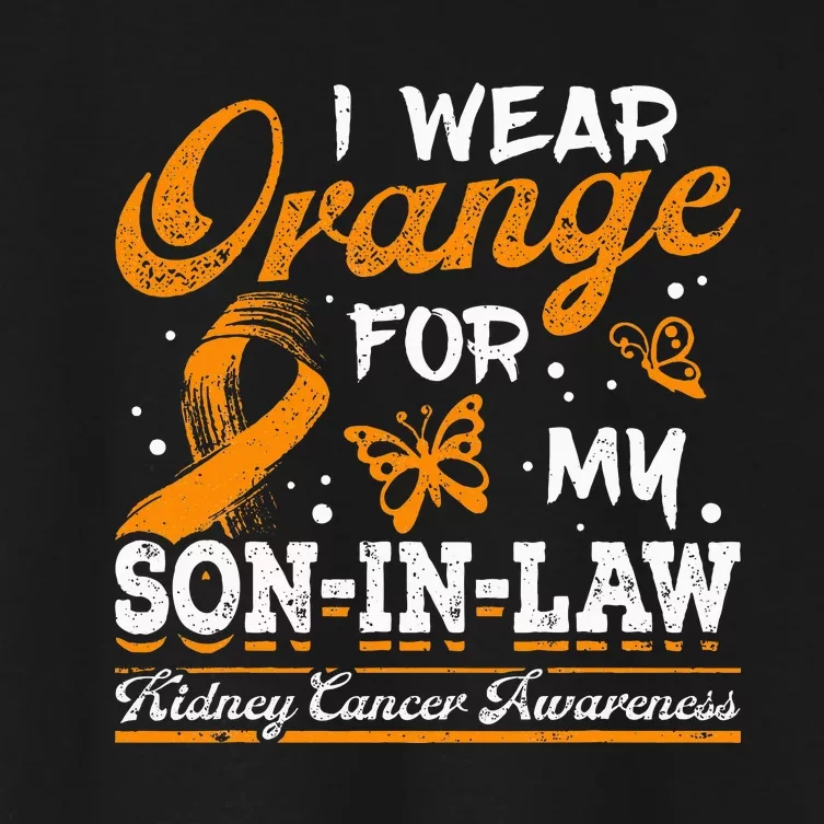 Kidney Cancer I Wear Orange For My Soninlaw Ribbon Women's Crop Top Tee