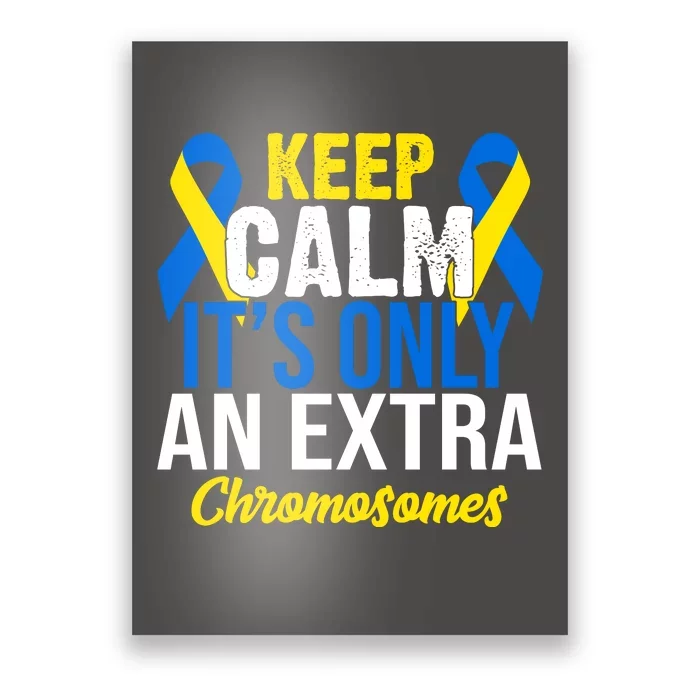 Keep Calm Its Only An Extra Chromosomes Down Syndrome Poster