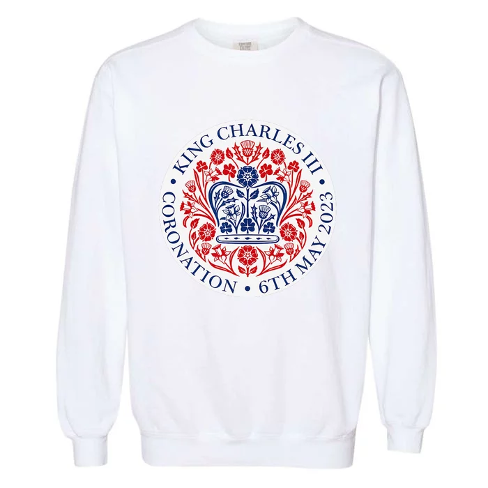 King Charles III Coronation Official Logo Watch Party Garment-Dyed Sweatshirt