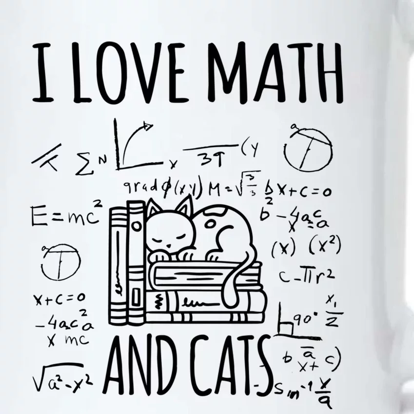 Kitty Cat I Love Math And Cats Design Mathematics Teacher Gift Black Color Changing Mug