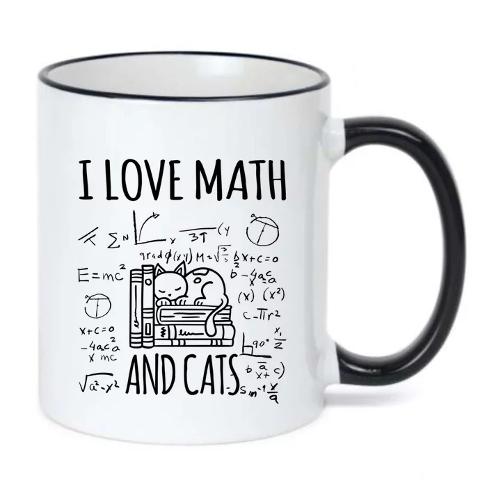 Kitty Cat I Love Math And Cats Design Mathematics Teacher Gift Black Color Changing Mug