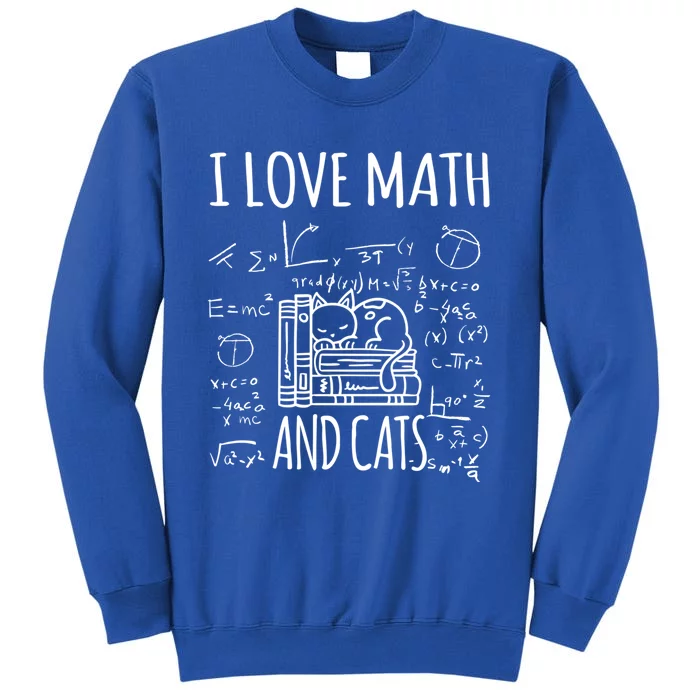 Kitty Cat I Love Math And Cats Design Mathematics Teacher Gift Sweatshirt