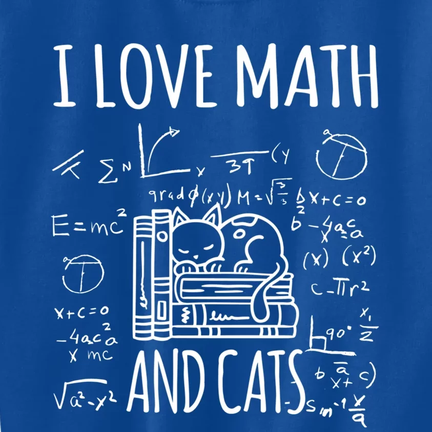 Kitty Cat I Love Math And Cats Design Mathematics Teacher Gift Kids Sweatshirt