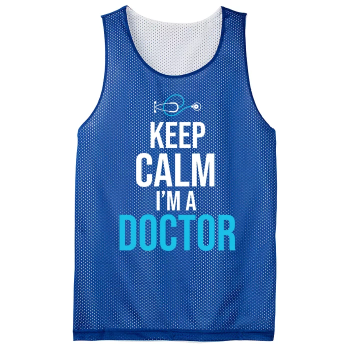 Keep Calm I'm A Doctor Funny Gift Medical Student Gift Mesh Reversible Basketball Jersey Tank