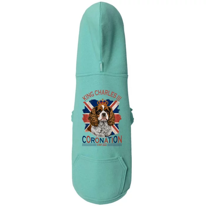 King Charles III British Royal Coronation May Spaniel Dog Doggie 3-End Fleece Hoodie